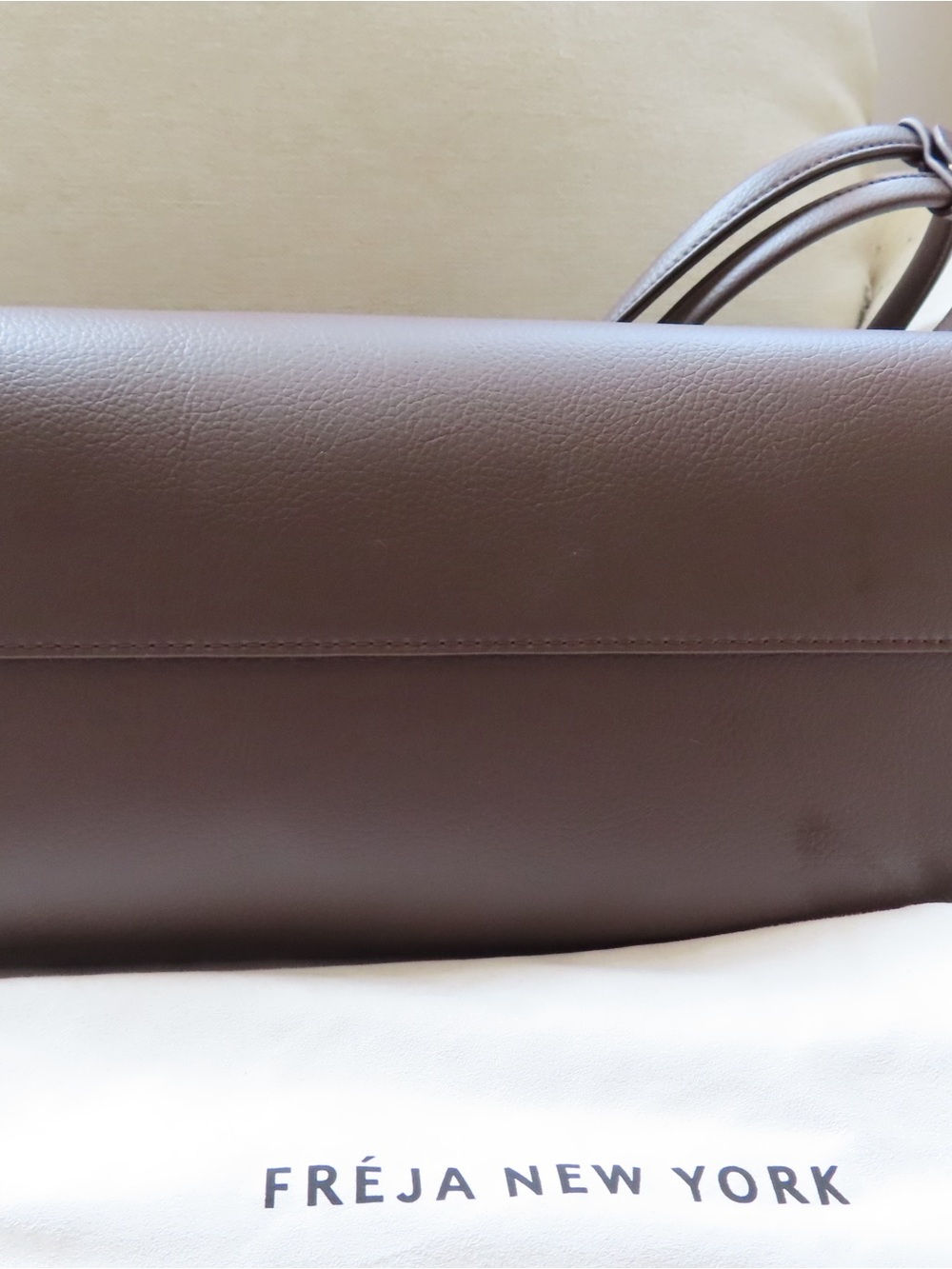 Freja NYC Leather Shoulder Bag in Brown - Picture 6 of 9